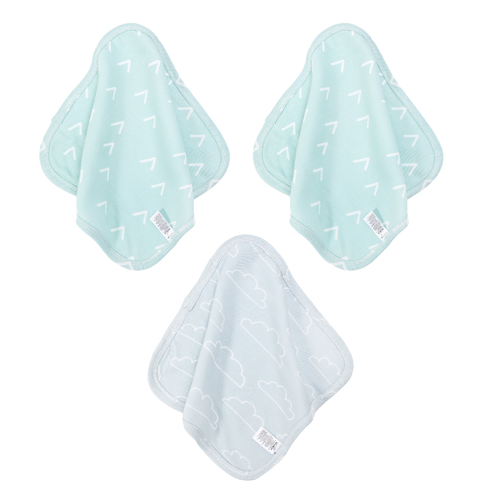 Infancie 3-Pc Bamboo Cotton Baby Wash Cloth (Mint)